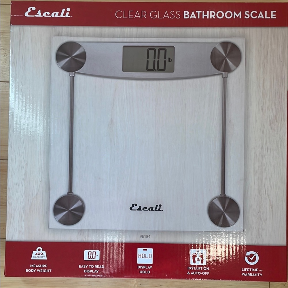 Escali Clear Glass Bathroom Scale